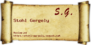Stohl Gergely névjegykártya